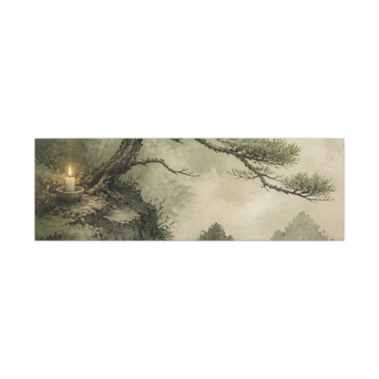 Candlelight Pine Tree Canvas Art - Japandi Kanso