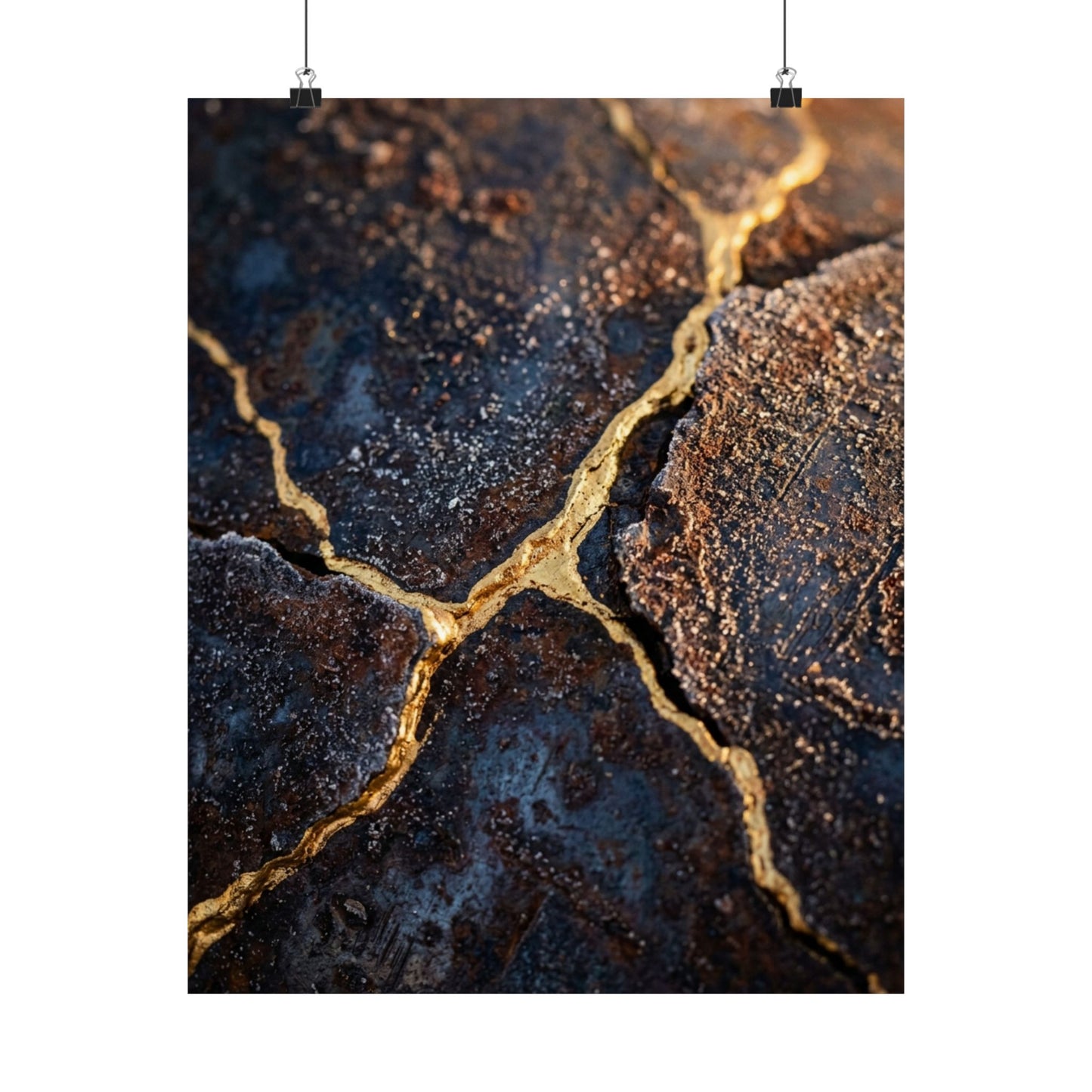 Golden Hour Rust Patina Wall Art Print - Kintsugi Kanso Art Print