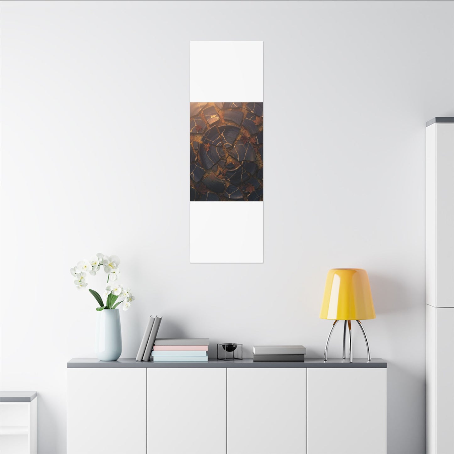 Autumn Cracked Earth Gold Repair Canvas Art | Philosophical Decor