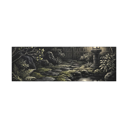 Kintsugi Moonlit Garden in Dappled | Gold Repair Canvas Art