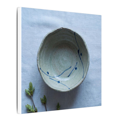Spring Ceramic Bowl Minimal Line Canvas Art | Warm Decor