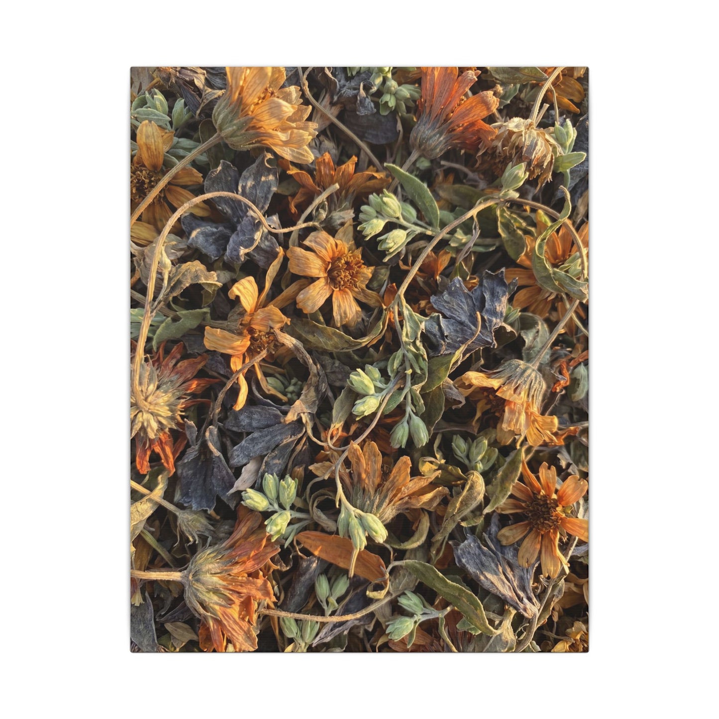 Spring Dried Flowers Japanese Pattern Canvas Art | Warm Decor