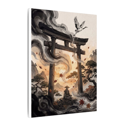 Torii Gate Ukiyo E Inspired Canvas Art | Serene Zen Art