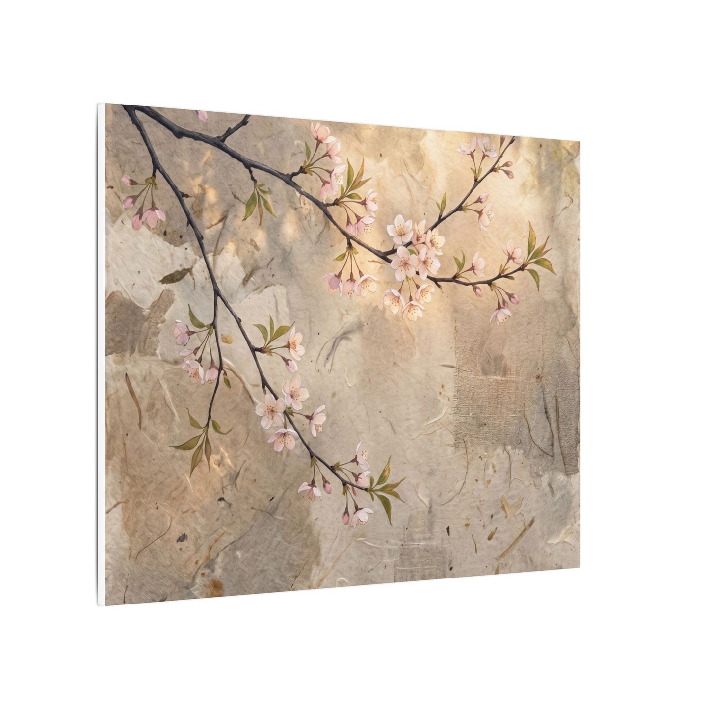 Summer Cherry Blossom Texture Canvas Art | Neutral Decor