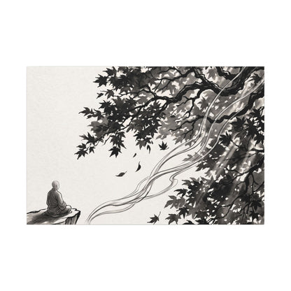 Serene Incense Smoke Canvas Art - Ukiyo E Inspired Zen Art Print