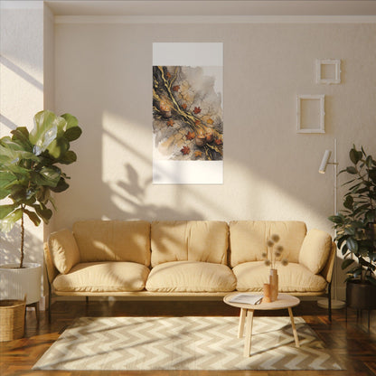 Cracked Earth Autumn Canvas Art | Japandi Warm Design