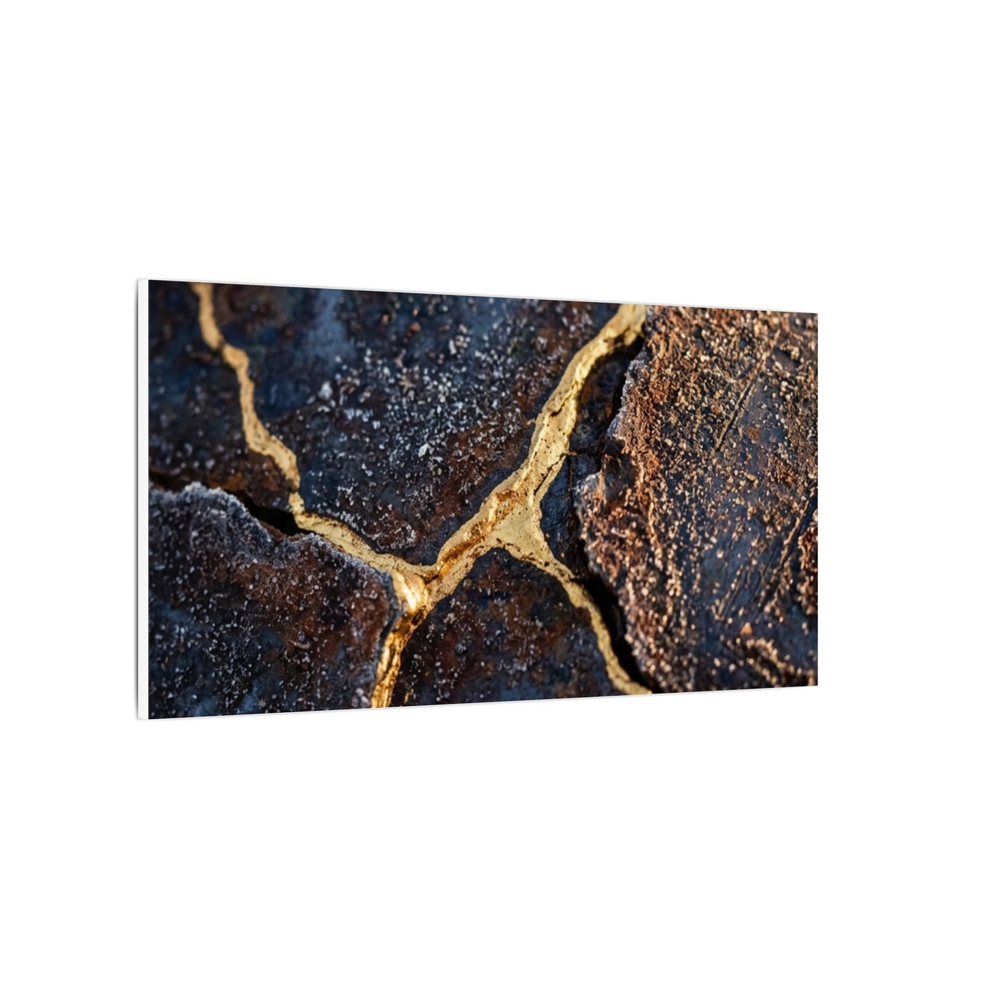 Winter Rust Patina Gold Vein Canvas Art | Resilient Decor