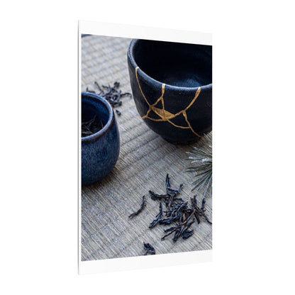 Kintsugi Tea Ceremony in Overcast | Gold Vein Canvas Art