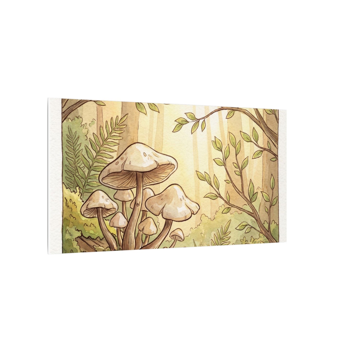 Spring Wild Mushrooms Mushroom Illustration Canvas Art | Cozy Decor