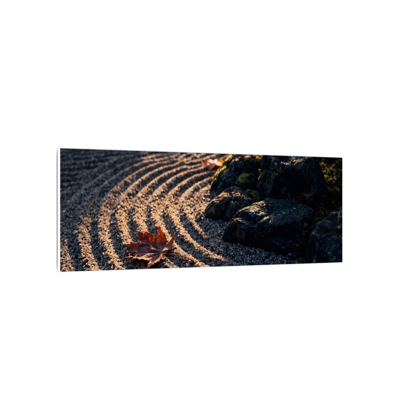 Rock Garden Moody Minimal Canvas Art | Bold Dark Japandi Art