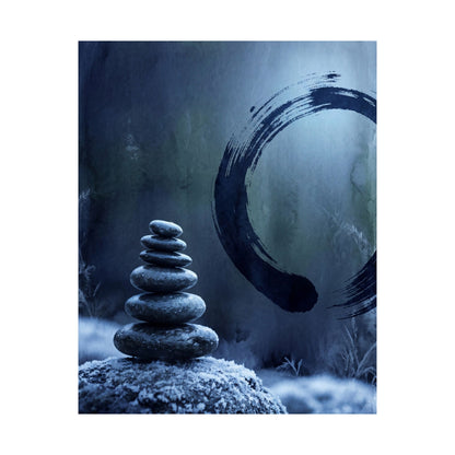 Moonlight River Stones Wall Art Print - Zen Fukinsei