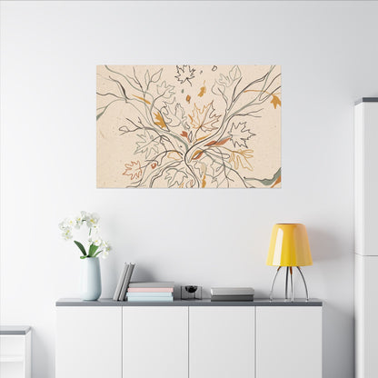 Warm Shadow Play Canvas Art - Minimal Line Japandi