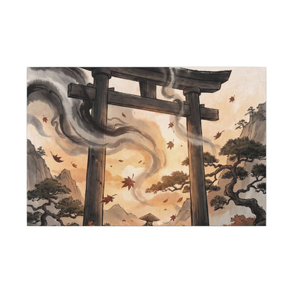 Torii Gate Ukiyo E Inspired Canvas Art | Serene Zen Art