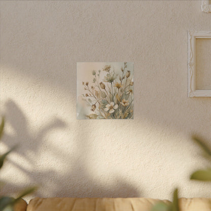 Summer Dried Flowers Watercolor Canvas Art | Elegant Decor
