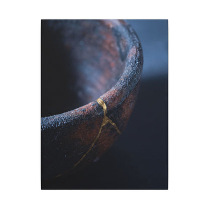 Artful Ceramic Bowl Canvas Art - Broken Beauty Kintsugi