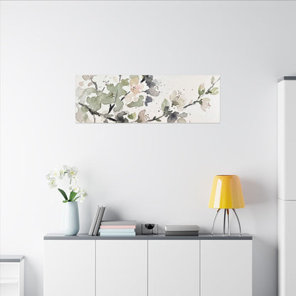 Cherry Blossom Watercolor Canvas Art | Elegant Japandi Art