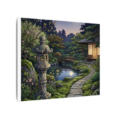 Spring Moonlit Garden Gold Vein Canvas Art | Resilient Decor