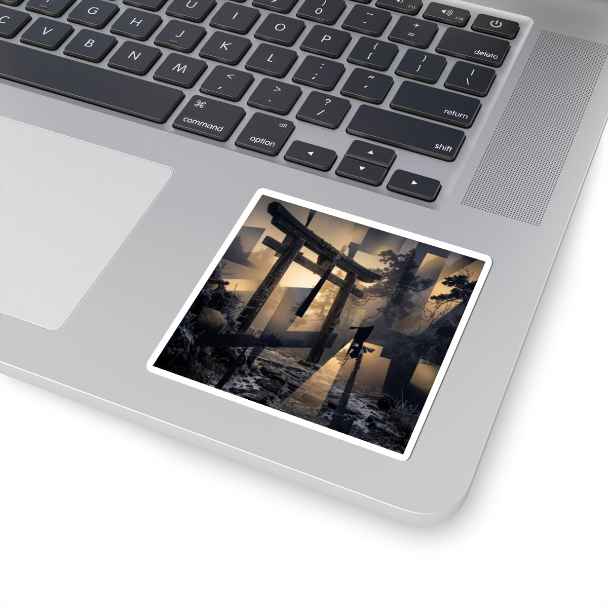 Torii Gate Moody Minimal Sticker | Sophisticated Dark Japandi Art