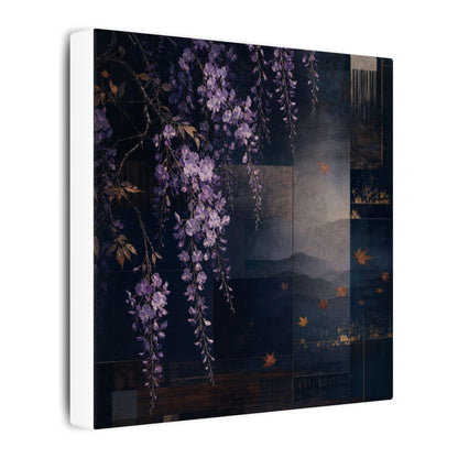 Dawn Wisteria Canvas Art - Dark Japandi Fukinsei