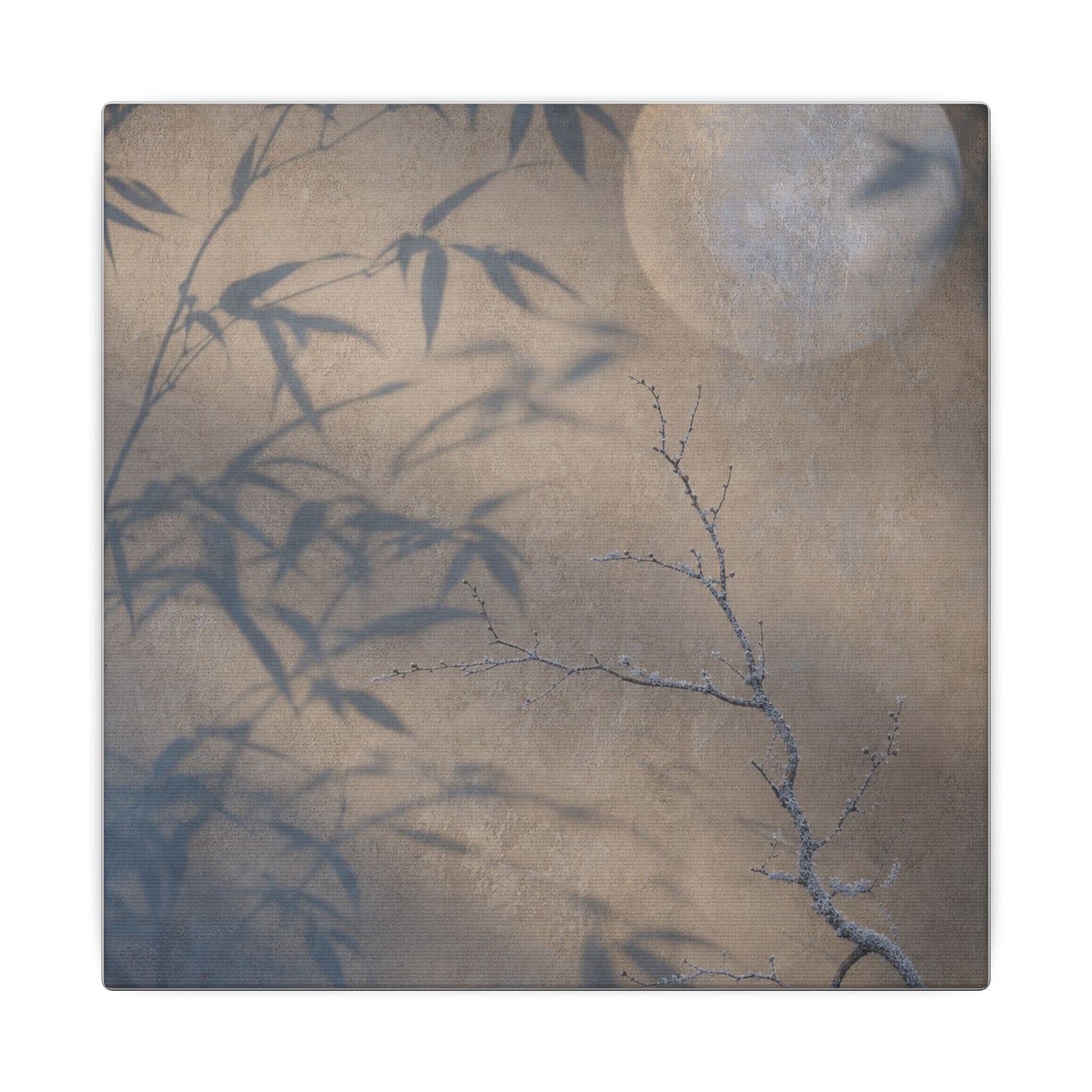 Shadow Play Canvas Art | Winter Japandi Japanese Pattern Art