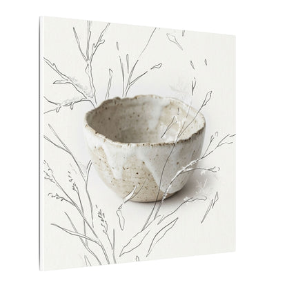 Neutral Ceramic Bowl Canvas Art - Minimal Line Japandi