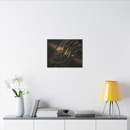 Silk Drape Canvas Art | Spring Dark Japandi Dark Texture Art