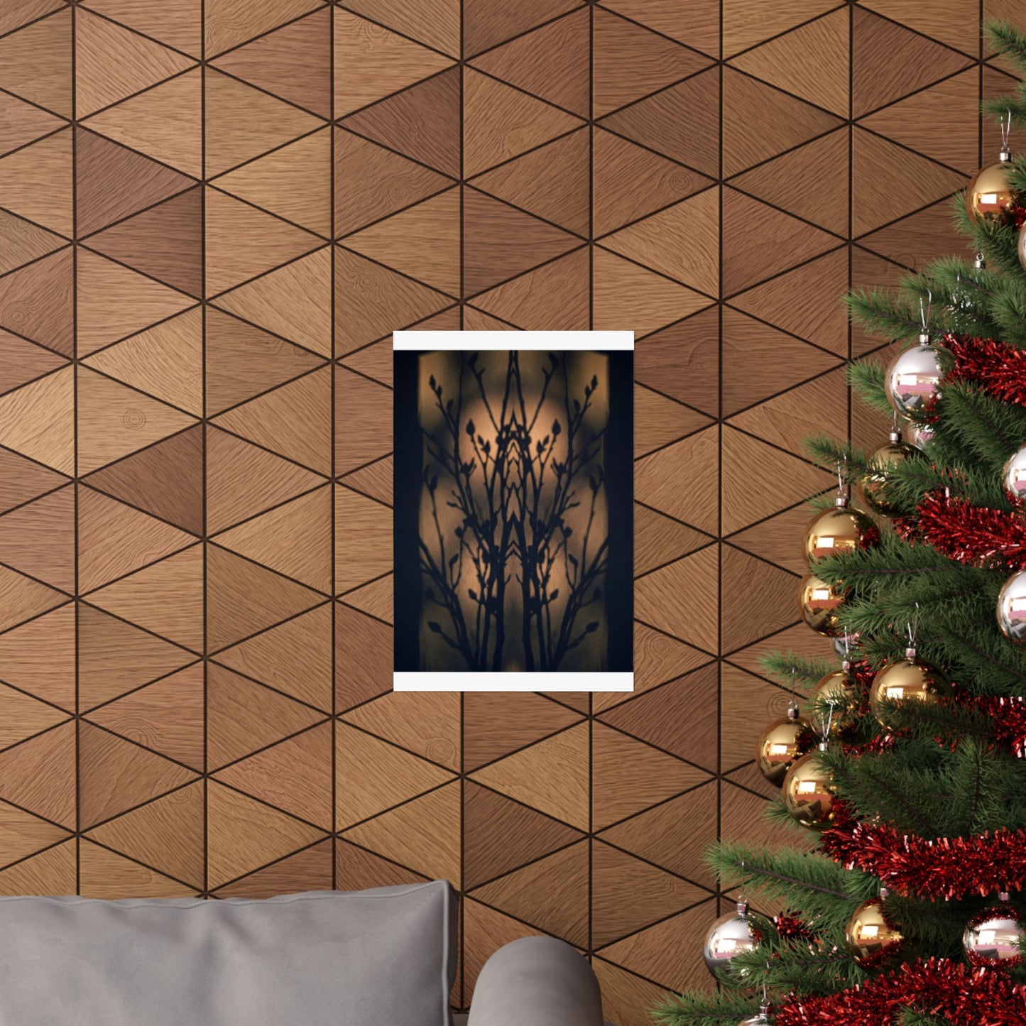 Golden Hour Shadow Play Wall Art Print - Dark Japandi Seijaku