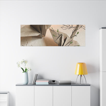Paper Fold Spring Canvas Art | Japandi Earthy Design