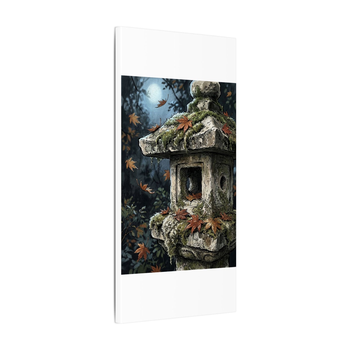 Shibui Stone Lantern Canvas Art - Japandi Minimal Line