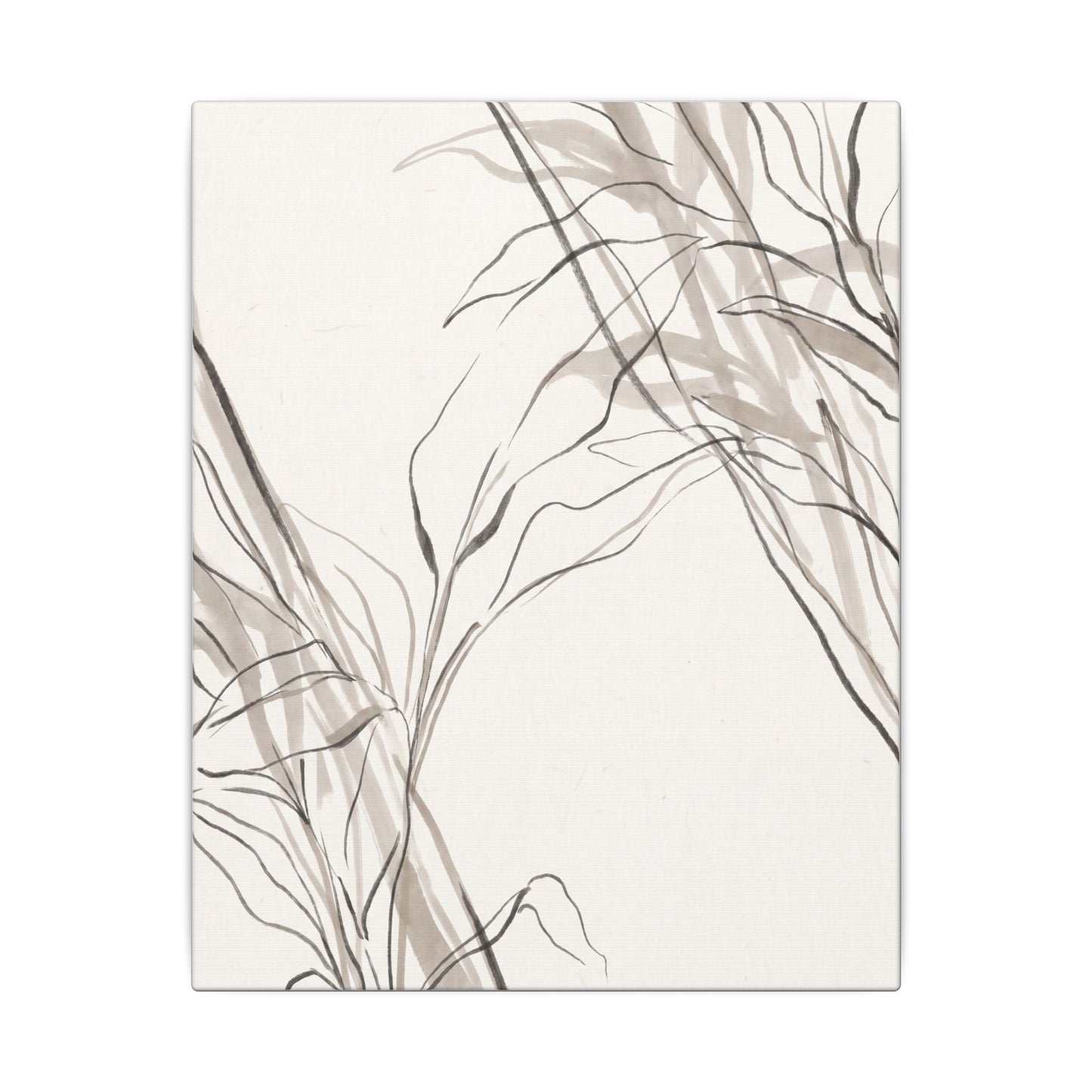 Neutral Shoji Screen Canvas Art - Minimal Line Japandi