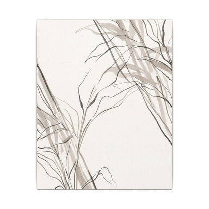 Neutral Shoji Screen Canvas Art - Minimal Line Japandi