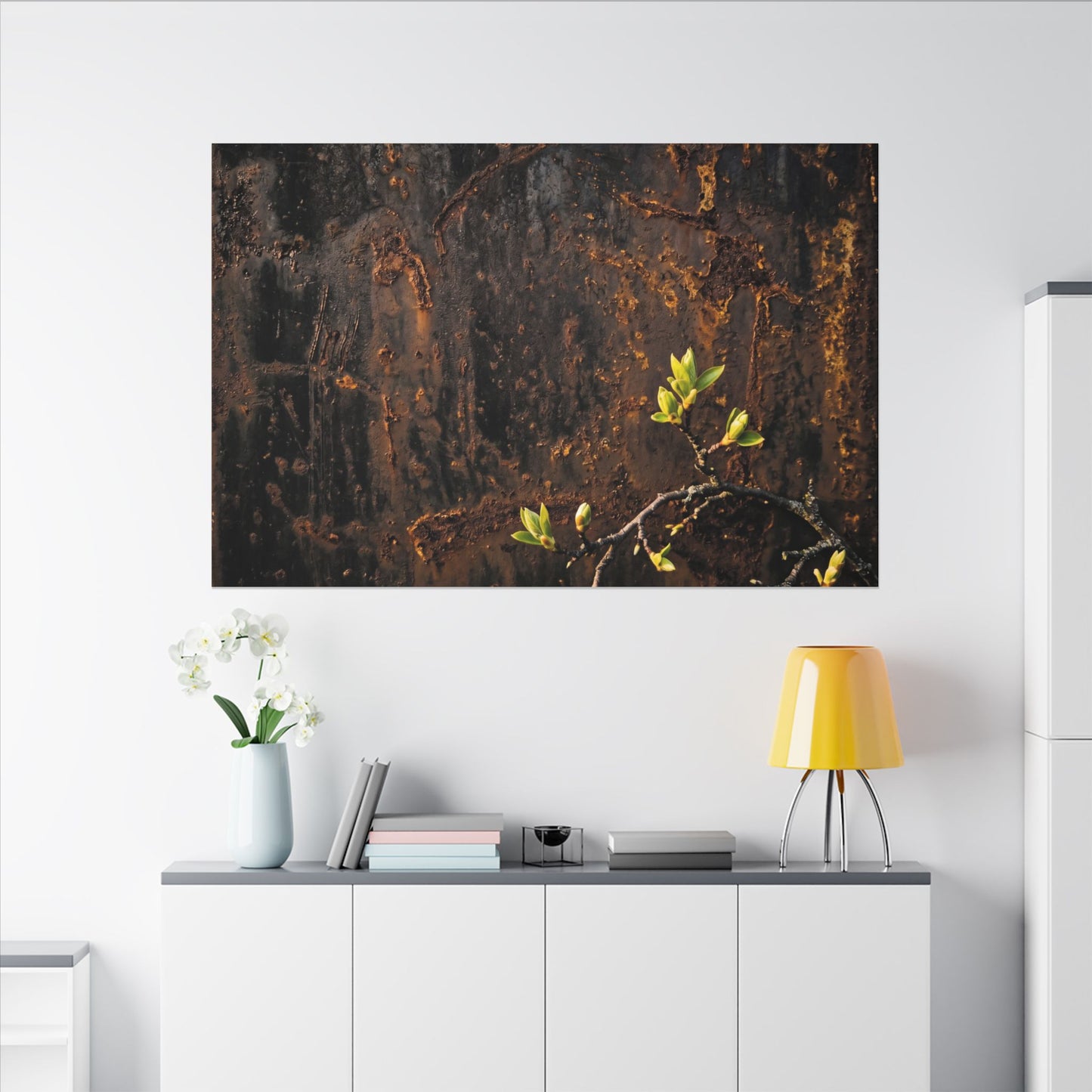 Golden Hour Rust Patina Canvas Art - Dark Japandi Fukinsei