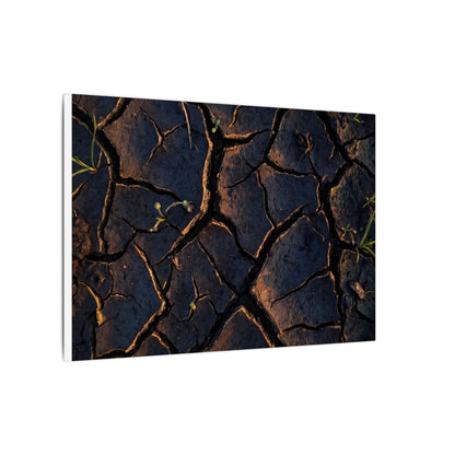 Cracked Earth Moody Minimal Canvas Art | Luxurious Dark Japandi Art