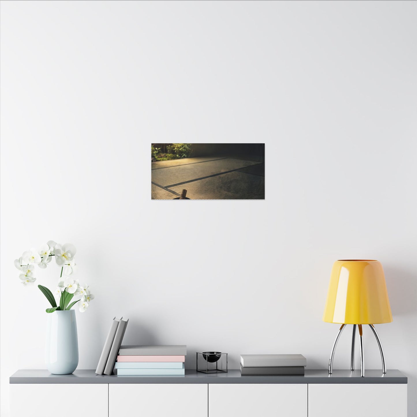 Dark Japandi Tea Ceremony in Golden Hour | Dark Texture Canvas Art