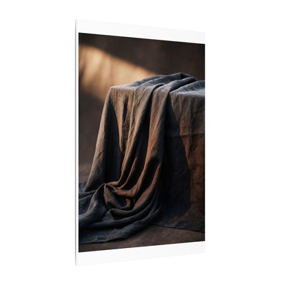 Silk Drape Canvas Art | Winter Dark Japandi Shadow Zen Art