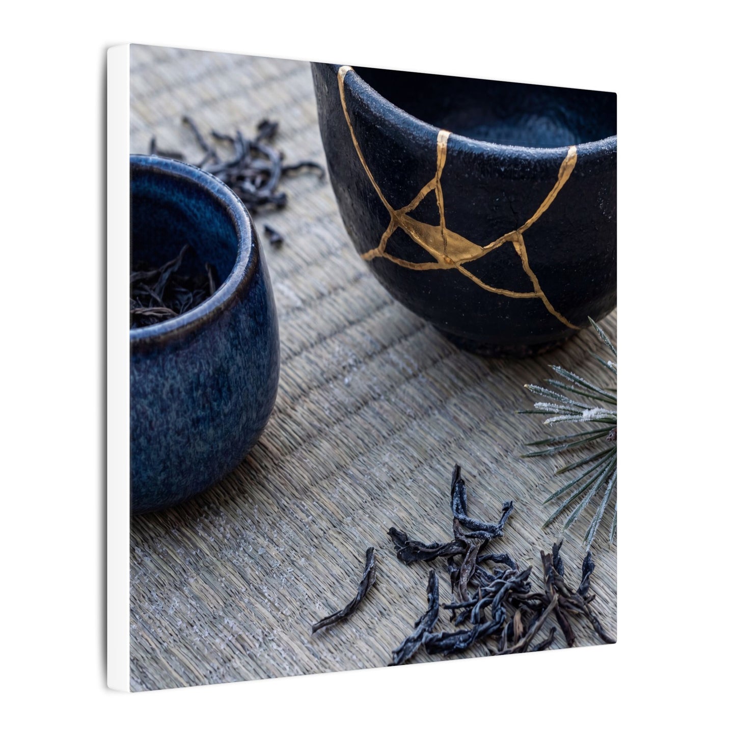 Kintsugi Tea Ceremony in Overcast | Gold Vein Canvas Art