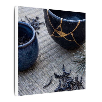 Kintsugi Tea Ceremony in Overcast | Gold Vein Canvas Art