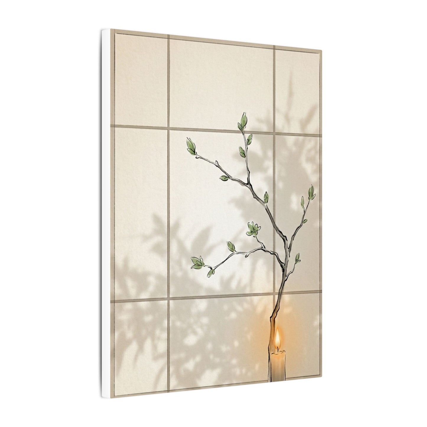 Shoji Screen Spring Canvas Art | Japandi Cozy Design