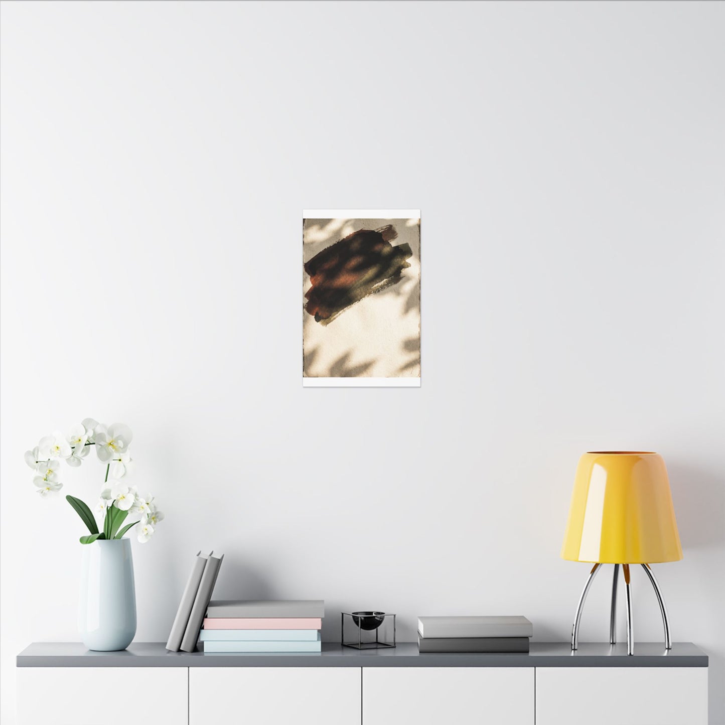 Ink Brushstroke Canvas Art | Summer Dark Japandi Moody Minimal Art