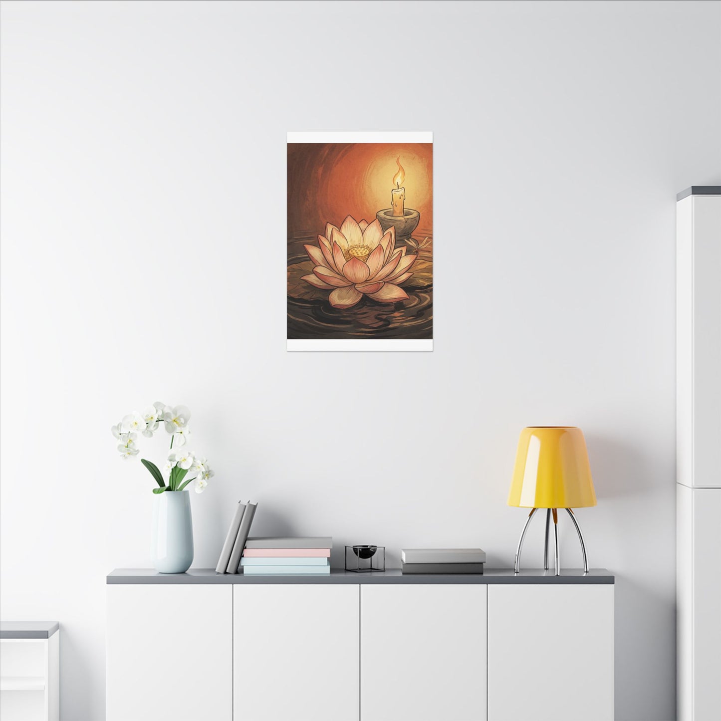 Fukinsei Dried Flowers Canvas Art - Japandi Texture