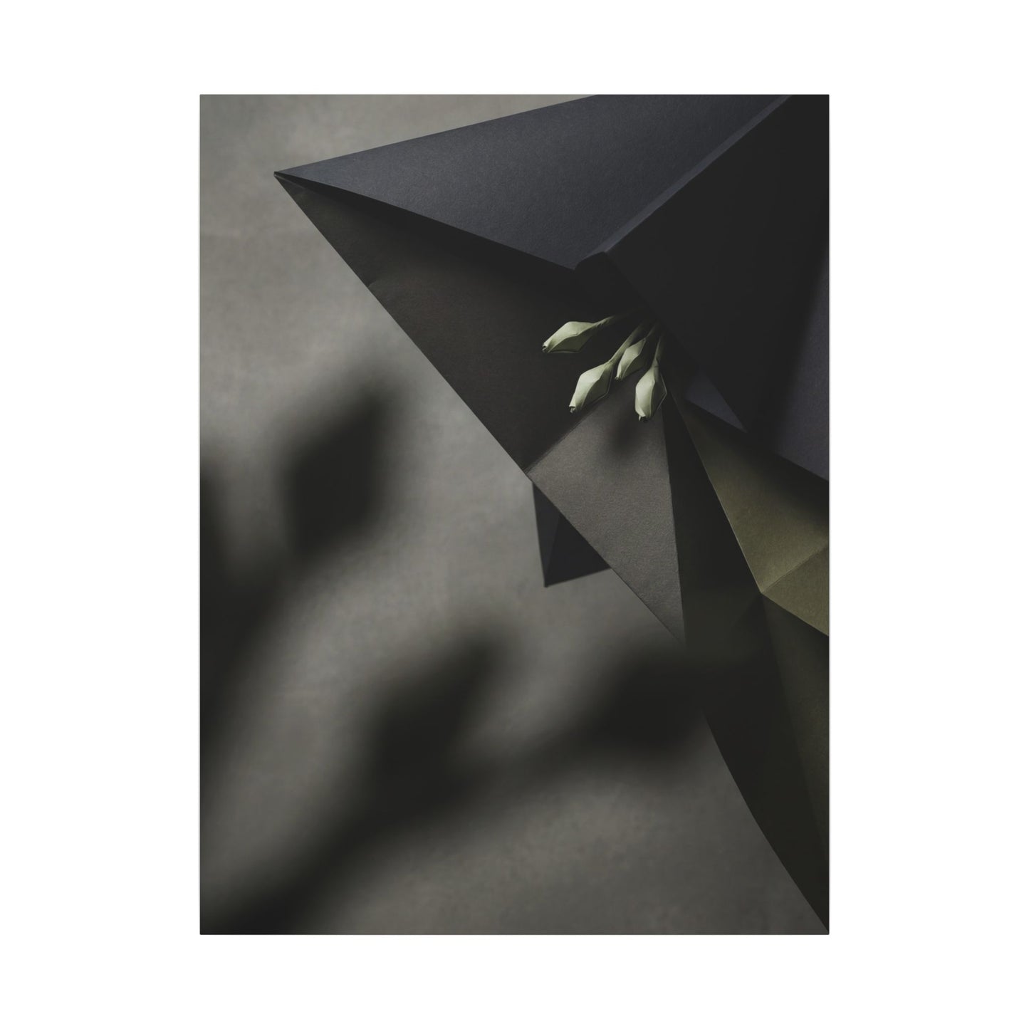 Paper Fold Moody Minimal Canvas Art | Luxurious Dark Japandi Art