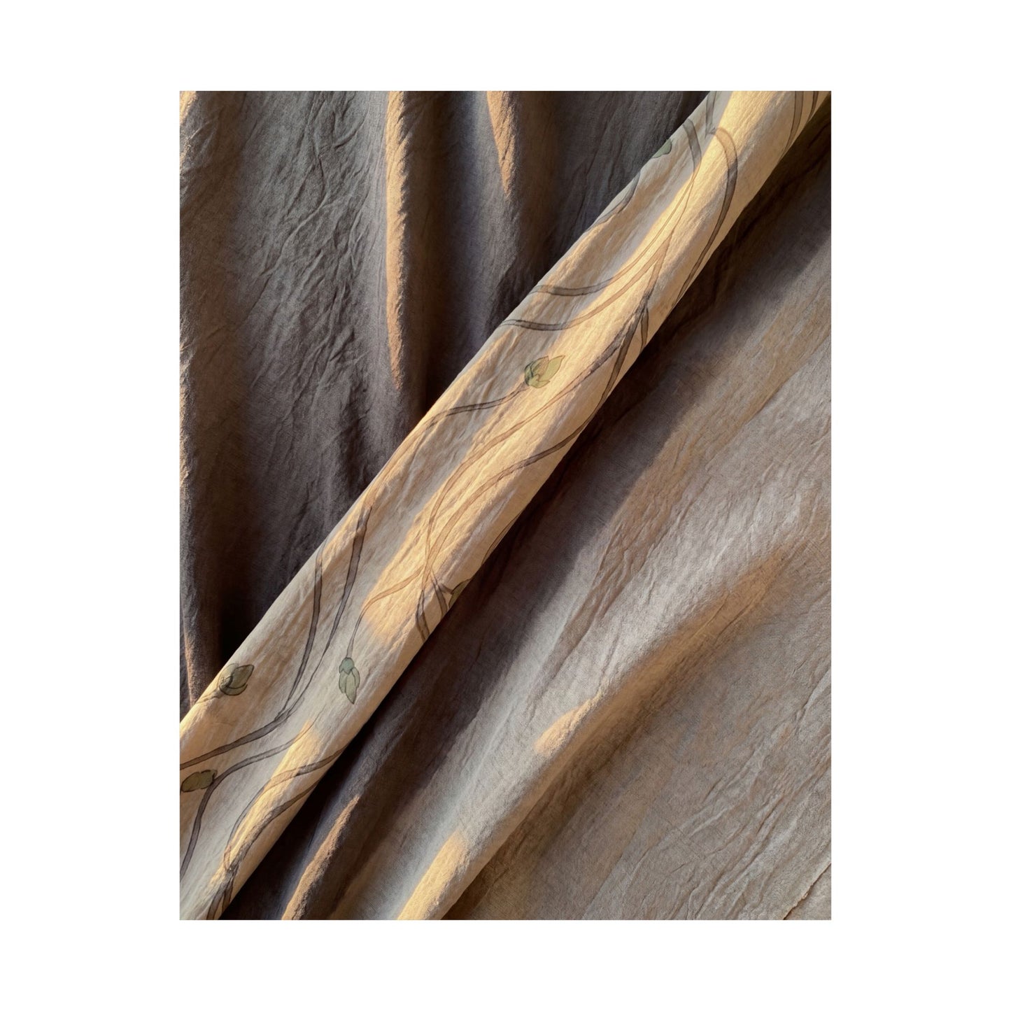 Silk Drape Japanese Pattern Wall Art Print | Neutral Japandi Art