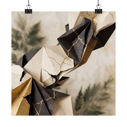 Kintsugi Paper Fold in Overcast | Broken Beauty Wall Art Print