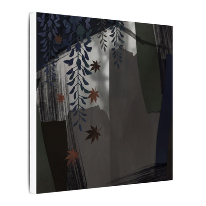 Wisteria Autumn Canvas Art | Dark Japandi Moody Design
