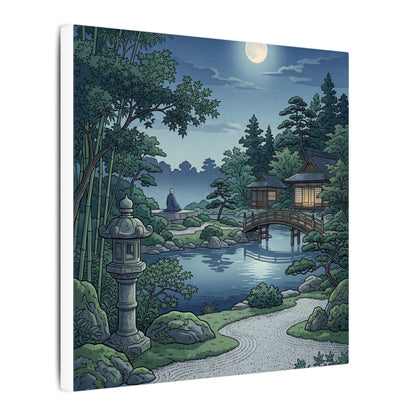 Summer Moonlit Garden Ukiyo E Inspired Canvas Art | Serene Decor