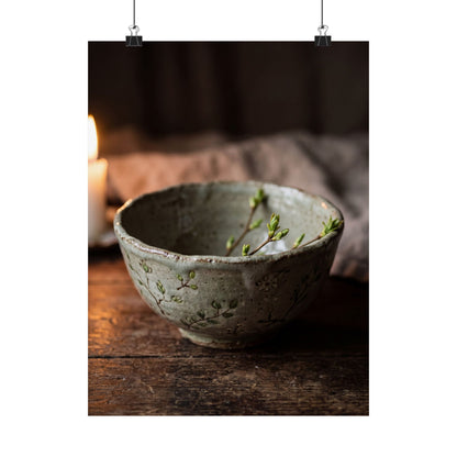 Ceramic Bowl Wall Art Print | Spring Japandi Japanese Pattern Art