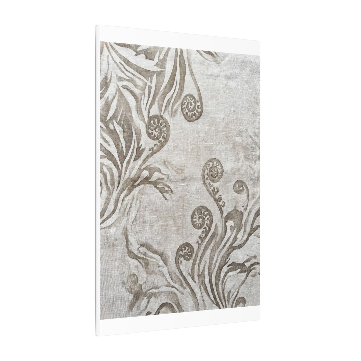 Japandi Fern Unfurling in Overcast | Japanese Pattern Canvas Art