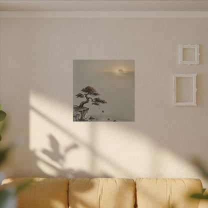 Pine Tree Canvas Art | Autumn Zen Karesansui Art