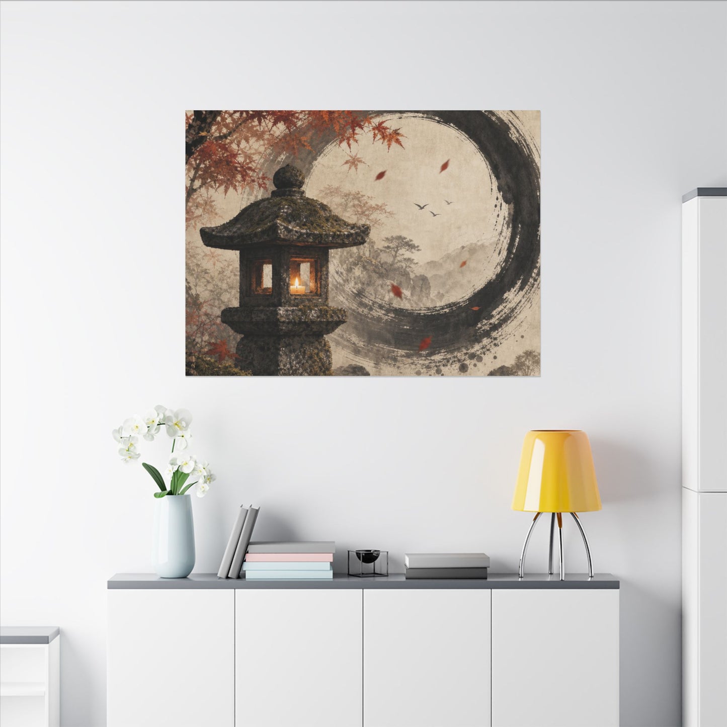Ma Stone Lantern Canvas Art - Zen Enso