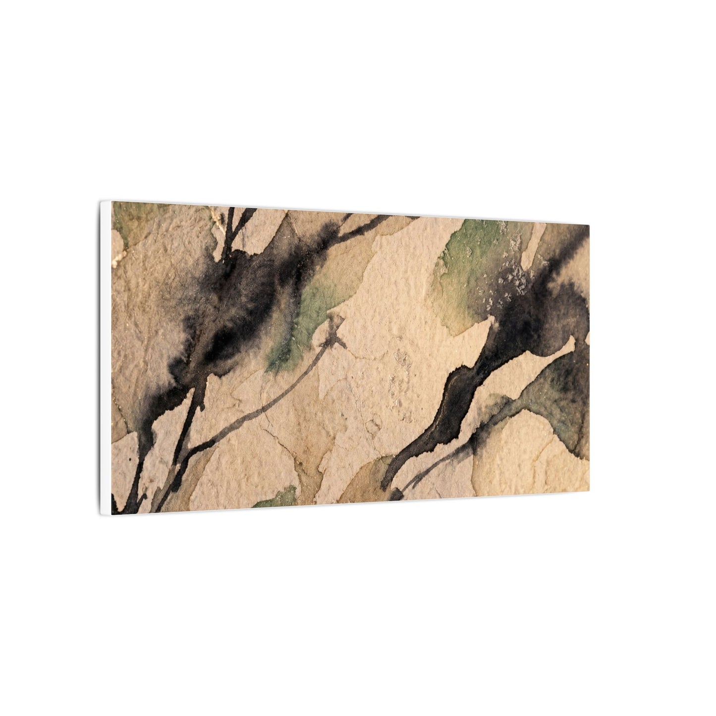 Japandi Shadow Play in Golden Hour | Watercolor Canvas Art